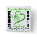 Lymphoma Awareness Month Butterfly Heart button