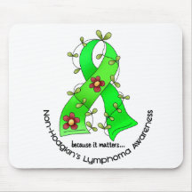 Lymphoma Awareness Non-Hodgkins FLOWER RIBBON 1 Mouse Mats