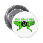 Lymphoma Cancer Fight Like A Girl Wings buttons