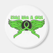 Lymphoma Cancer Fight Like A Girl Wings Magnet