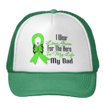 Lymphoma Cancer Ribbon My Hero My Dad Mesh Hat