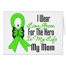 Lymphoma Cancer Ribbon My Hero My Mom Card