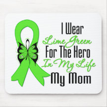 Lymphoma Cancer Ribbon My Hero My Mom Mouse Mat