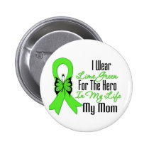Lymphoma Cancer Ribbon My Hero My Mom Pin