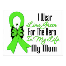 Lymphoma Cancer Ribbon My Hero My Mom Postcard