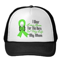 Lymphoma Cancer Ribbon My Hero My Mom Trucker Hat