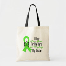 Lymphoma Cancer Ribbon My Hero My Sister Canvas Bag