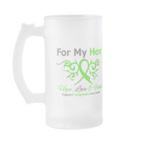 Lymphoma Cancer Tribal Ribbon Hero mugs
