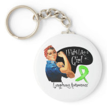 Lymphoma Fight Like a Girl Rosie The Riveter Key Chains
