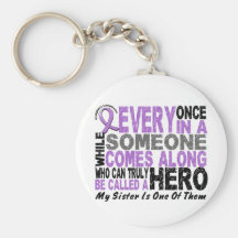 Lymphoma Hodgkin’s HERO COMES ALONG 1 Sister Key Chains