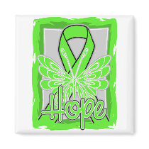 Lymphoma Hope Butterfly Portrait Fridge Magnets