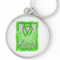 Lymphoma Hope Butterfly Portrait Keychains
