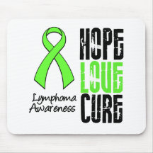 Lymphoma Hope Love Cure Ribbon Mouse Mats