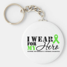 Lymphoma I Wear Lime Green For My Hero Keychain