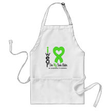 Lymphoma Lime Green Heart Support Twin Sister Aprons