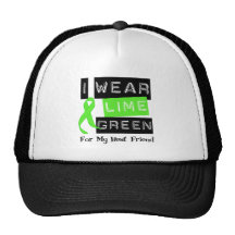 Lymphoma Lime Green Ribbon Best Friend Hats