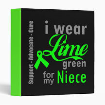 Lymphoma Lime Green Ribbon For My Niece 3 Ring Binder