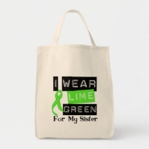 Lymphoma Lime Green Ribbon Sister Tote Bag