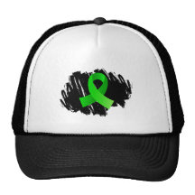 Lymphoma Lime Green Ribbon With Scribble Trucker Hat