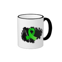 Lymphoma Lime Green Ribbon With Scribble Coffee Mug