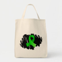 Lymphoma Lime Green Ribbon With Scribble Tote Bags
