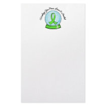 Lymphoma Ribbon Merry Christmas Snowglobe stationery