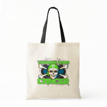 Lymphoma Tougher Than Cancer Skull Canvas Bags