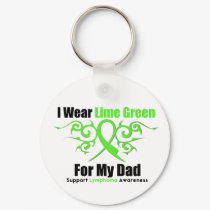 Lymphoma Tribal Ribbon For My Dad keychains