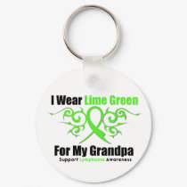 Lymphoma Tribal Ribbon For My Grandpa keychains