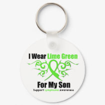 Lymphoma Tribal Ribbon For My Son keychains