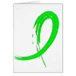 Lymphoma's Lime Green Ribbon A4 Greeting Card