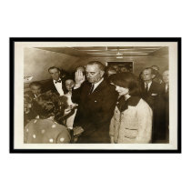 Lyndon Johnson Taking Oath on Air Force One posters