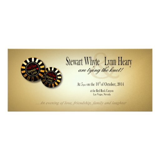 Lynn's METALLIC ICE Las Vegas Deluxe Wedding Personalized Invitations