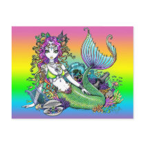 "Lyra" Rainbow Sea Scape Mermaid Postcard postcards