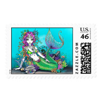 Lyra Tropical Rainbow Mermaid Postage postage