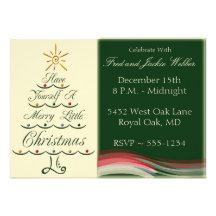Lyrical Christmas Tree Party Invitation