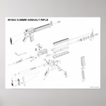 M16A2 5.56mm Assault Rifle Poster posters