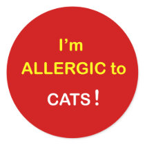 m2 - I'm Allergic - CATS. Round Sticker