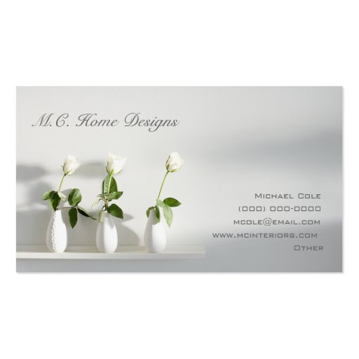 M.C. Home Designs Business Cards (front side)