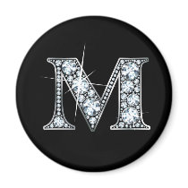 "M" Diamond Bling Magnet