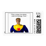 M.I.M.E. Man lectures Evan postage