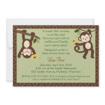 M is for Monkey Jungle Baby Shower Invitations