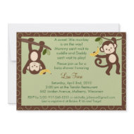 M is for Monkey Jungle Baby Shower Invitations invitation