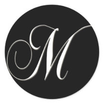 M monogram - elegant black and white stickers