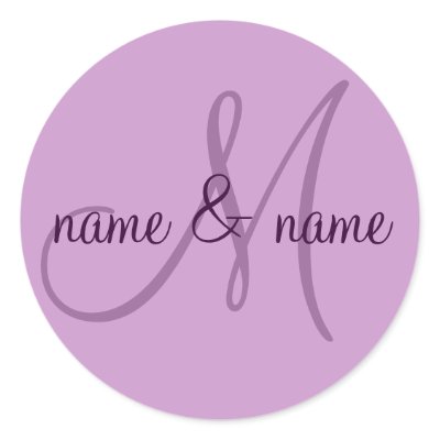 M monogram label - personalize  first names sticker by rubymonkey