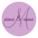 M monogram label - personalize  first names stickers