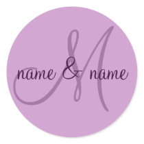 M monogram label - personalize  first names stickers