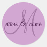 M monogram label - personalize  first names sticker