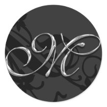 M Monogram Letter Wedding Envelope Seal Sticker
