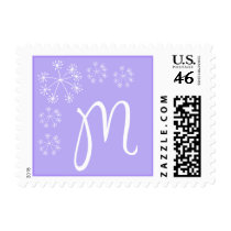 M Monogram (Violet Purple Dill Flower) Stamp